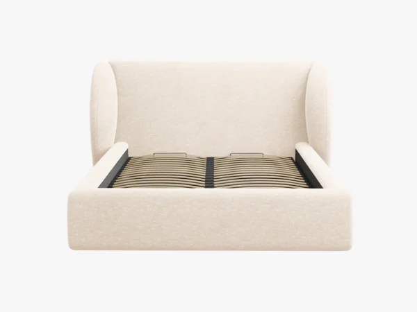 Pat tapitat bej deschis din tesatura chenille Miley - imagine 3