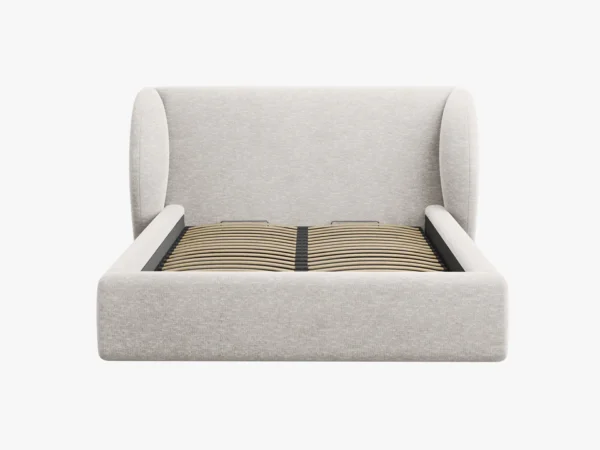 Pat tapitat gri deschis din tesatura chenille Miley - imagine 3
