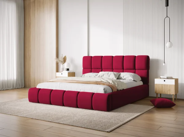 Pat tapitat rosu din catifea Bellis - imagine 2