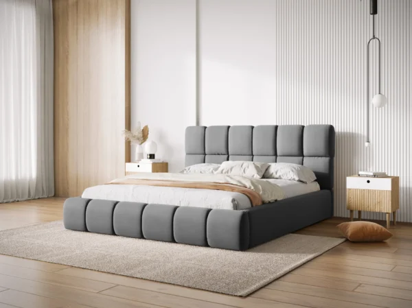 Pat tapitat gri din catifea Bellis - imagine 2