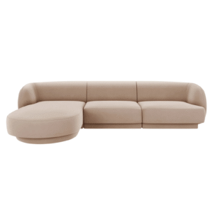 Coltar modular maro cappucinno din catifea Miley