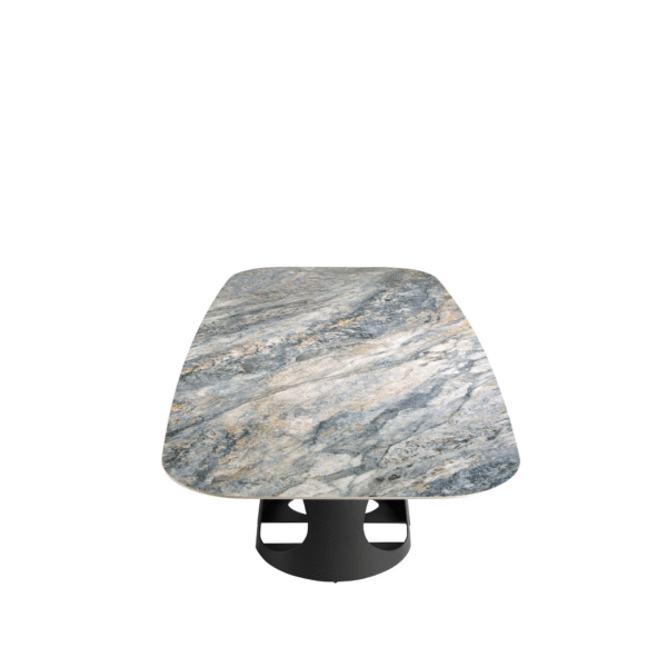 Masa dining gri/neagra din portelan si otel Barrel - imagine 3