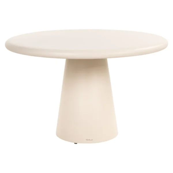 Masa dining rotunda crem din acril si beton Bloom
