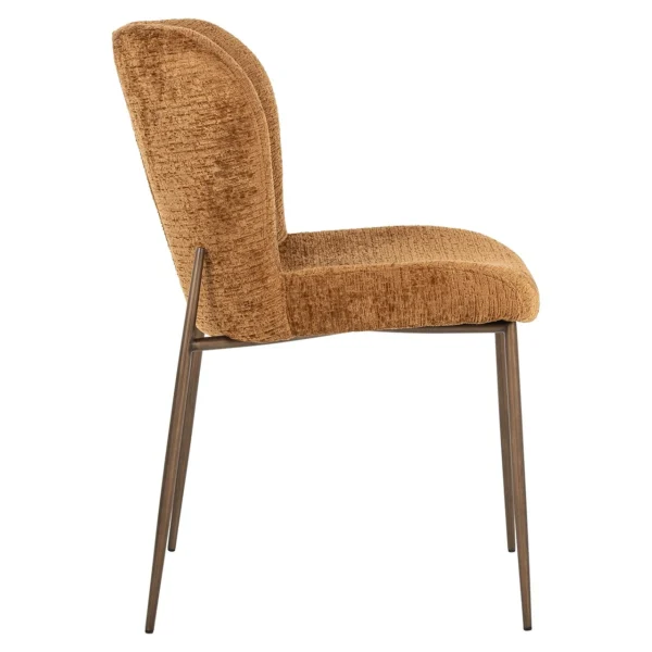 Set 2 scaune dining caramiziu/aramiu din tesatura chenille Odarby - imagine 4