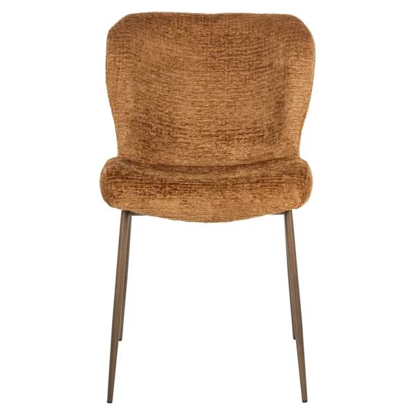 Set 2 scaune dining caramiziu/aramiu din tesatura chenille Odarby - imagine 3
