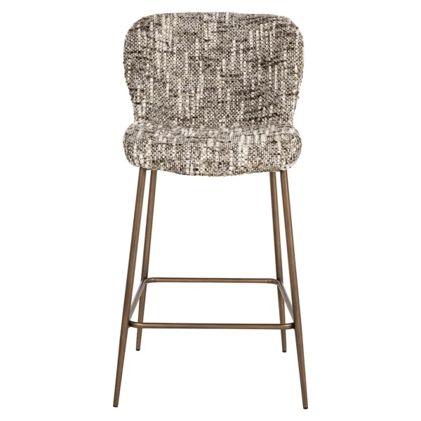 Scaun de bar maro/aramiu din tesatura Odarby - imagine 2