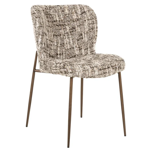 Set 2 scaune dining maro/aramiu din tesatura Odarby