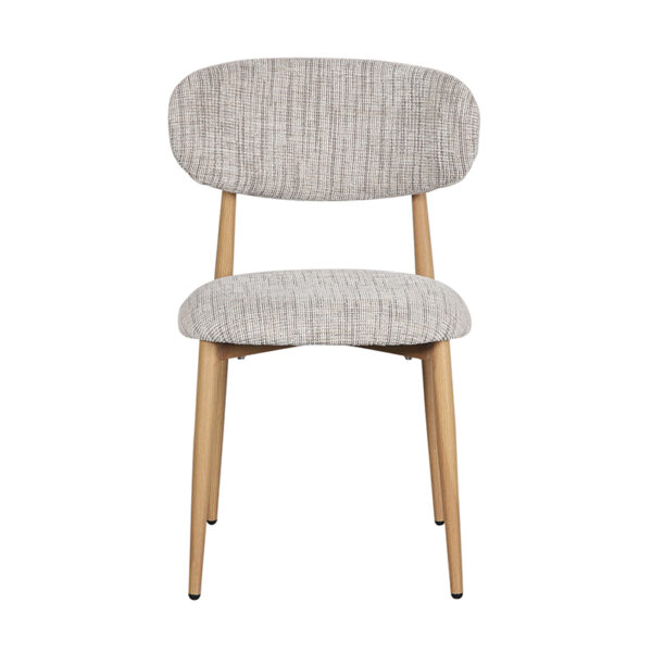 Set 2 scaune dining gri/natur din tesatura Okura - imagine 2