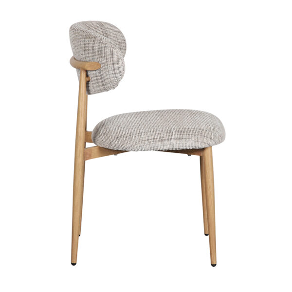 Set 2 scaune dining gri/natur din tesatura Okura - imagine 3