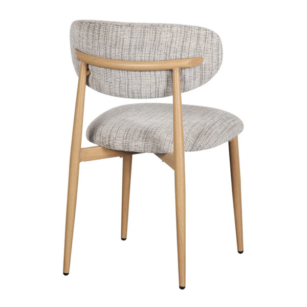 Set 2 scaune dining gri/natur din tesatura Okura - imagine 4