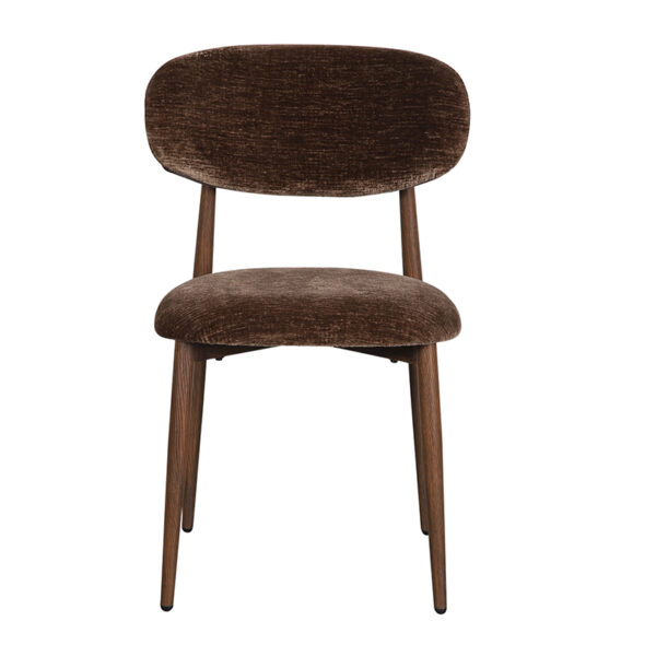 Set 2 scaune dining maro din tesatura chenille Okura - imagine 2