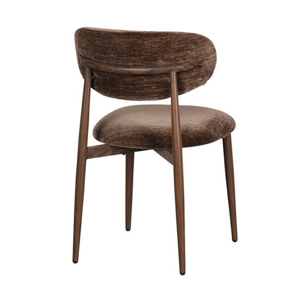 Set 2 scaune dining maro din tesatura chenille Okura - imagine 4