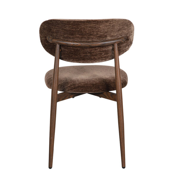 Set 2 scaune dining maro din tesatura chenille Okura - imagine 5
