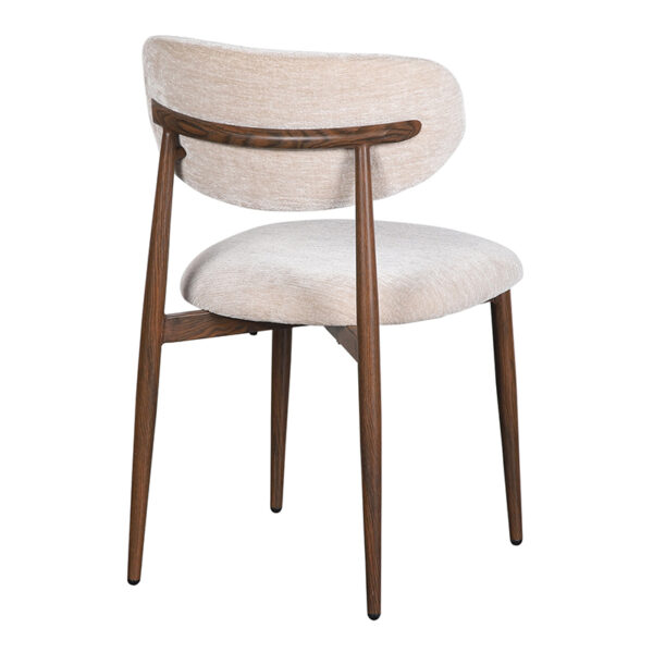 Set 2 scaune dining crem/maro din tesatura chenille Okura - imagine 4