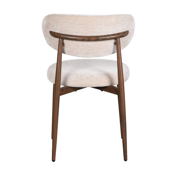 Set 2 scaune dining crem/maro din tesatura chenille Okura - imagine 5