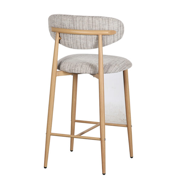 Set 2 scaune de bar gri/natur din tesatura chenille Okura - imagine 4