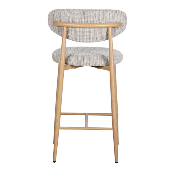 Set 2 scaune de bar gri/natur din tesatura chenille Okura - imagine 5