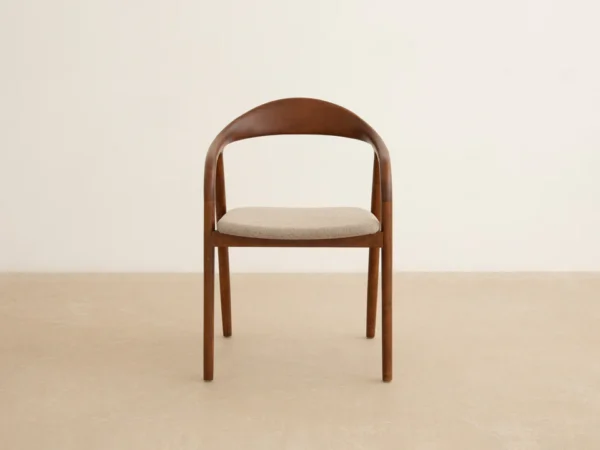 Scaun dining bej/maro din tesatura si lemn Illa - imagine 3