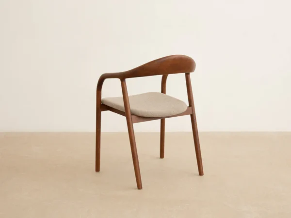 Scaun dining bej/maro din tesatura si lemn Illa - imagine 5