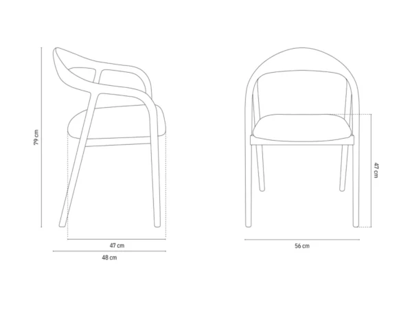 Scaun dining bej/maro din tesatura si lemn Illa - imagine 8
