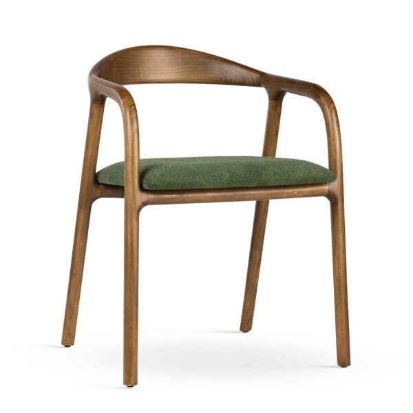 Scaun dining verde/maro din lemn Alen