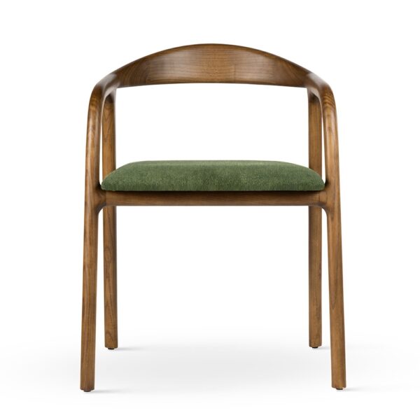 Scaun dining verde/maro din lemn Alen - imagine 2
