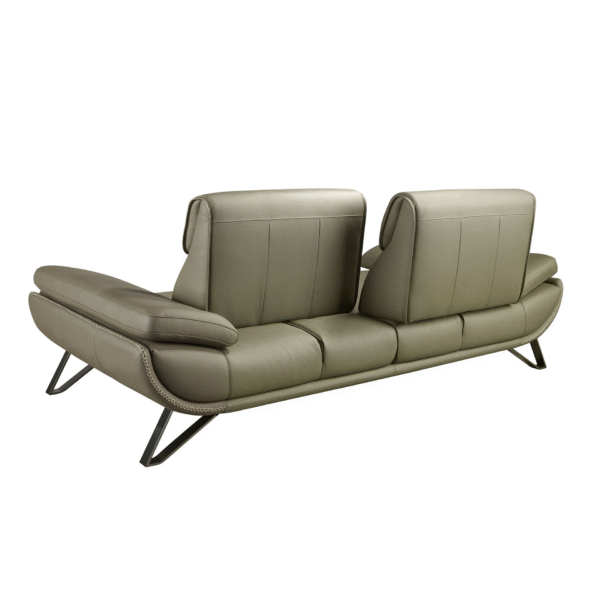 Canapea verde olive din piele naturala Carlo - imagine 4