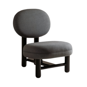 Fotoliu gri/negru din tesatura si lemn Adessa