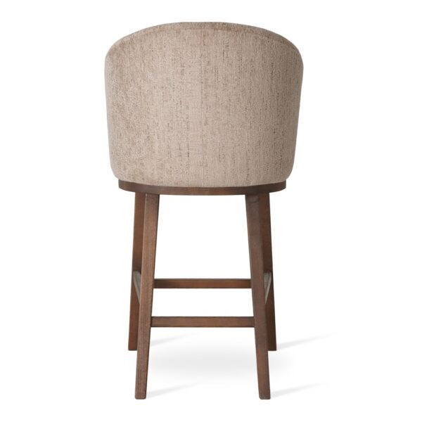 Scaun de bar maro din tesatura si lemn Seni Supreme - imagine 4