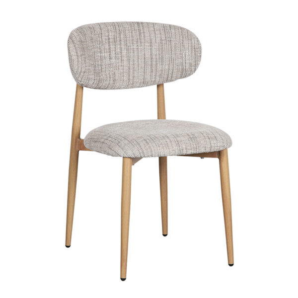 Set 2 scaune dining gri/natur din tesatura Okura