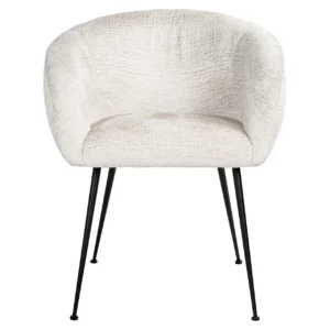 Scaun dining crem din tesatura chenille Ruby