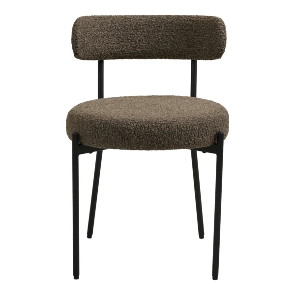 Set 2 scaune dining maro din tesatura boucle Doris - imagine 3