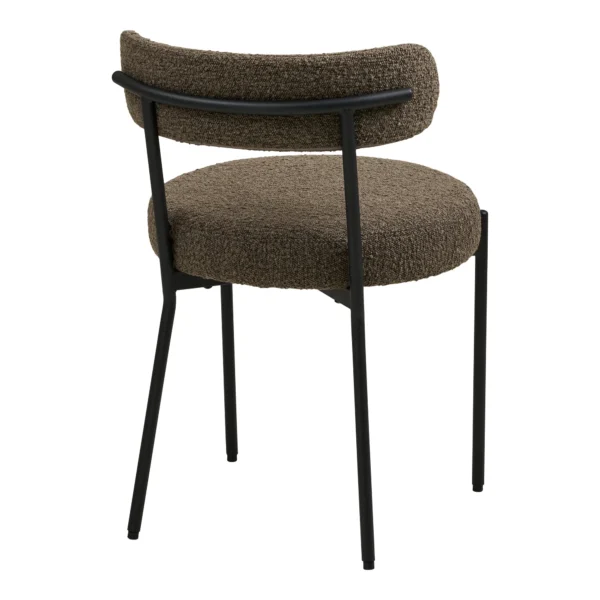 Set 2 scaune dining maro din tesatura boucle Doris - imagine 5