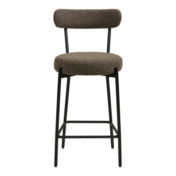Scaun de bar maro din tesatura boucle Doris - imagine 4
