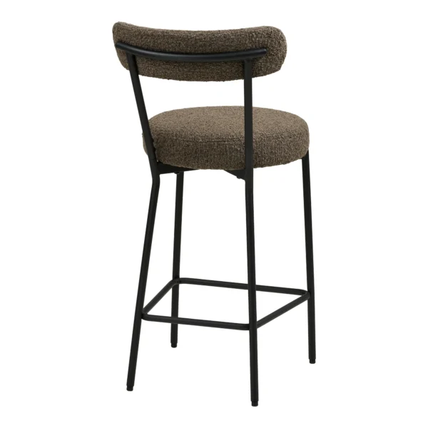 Scaun de bar maro din tesatura boucle Doris - imagine 5