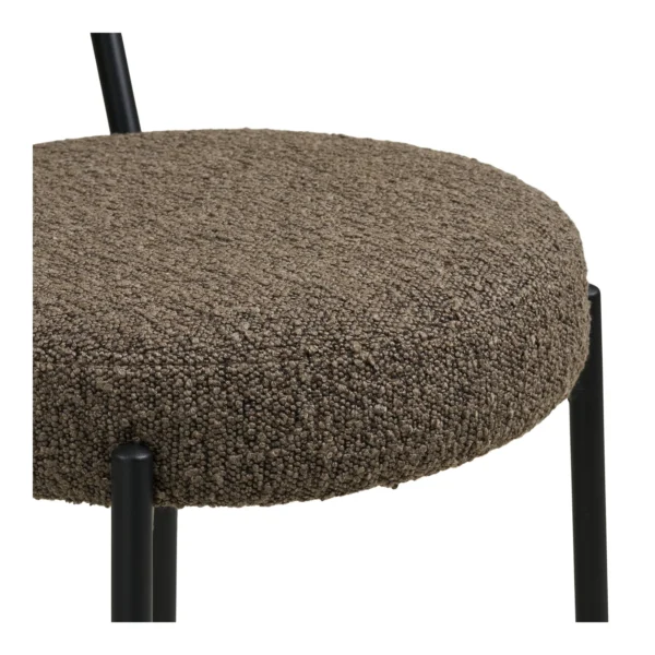 Scaun de bar maro din tesatura boucle Doris - imagine 6