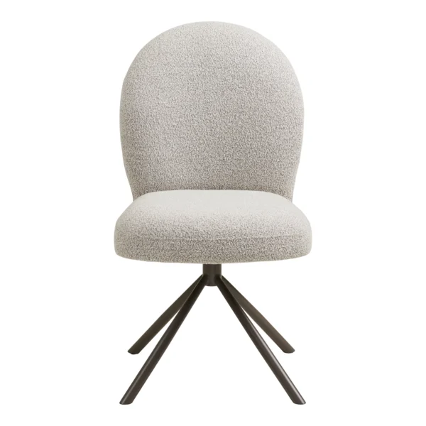 Scaun dining rotativ din tesatura boucle bej Lana - imagine 3