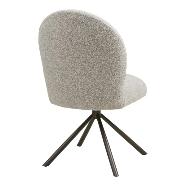 Scaun dining rotativ din tesatura boucle bej Lana - imagine 5