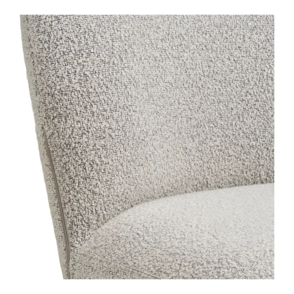 Scaun dining rotativ din tesatura boucle bej Lana - imagine 6