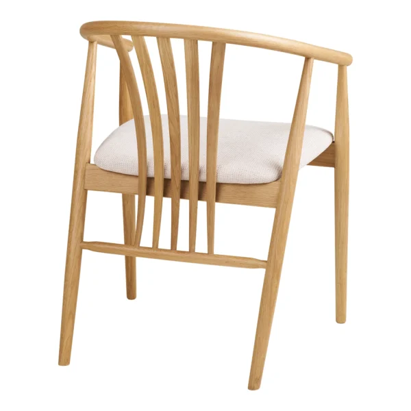 Scaun dining bej/natur din tesatura si lemn Agustin - imagine 5