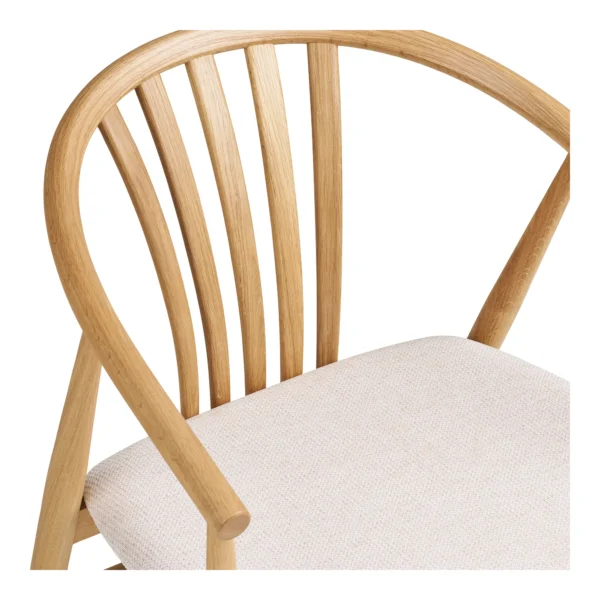 Scaun dining bej/natur din tesatura si lemn Agustin - imagine 6