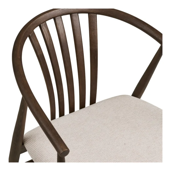 Scaun dining bej/maro din tesatura si lemn Agustin - imagine 6
