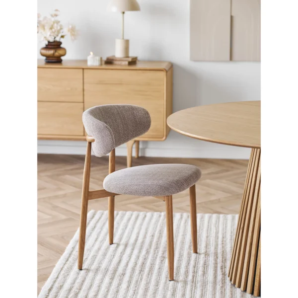 Set 2 scaune dining bej din tesatura Levanto - imagine 2