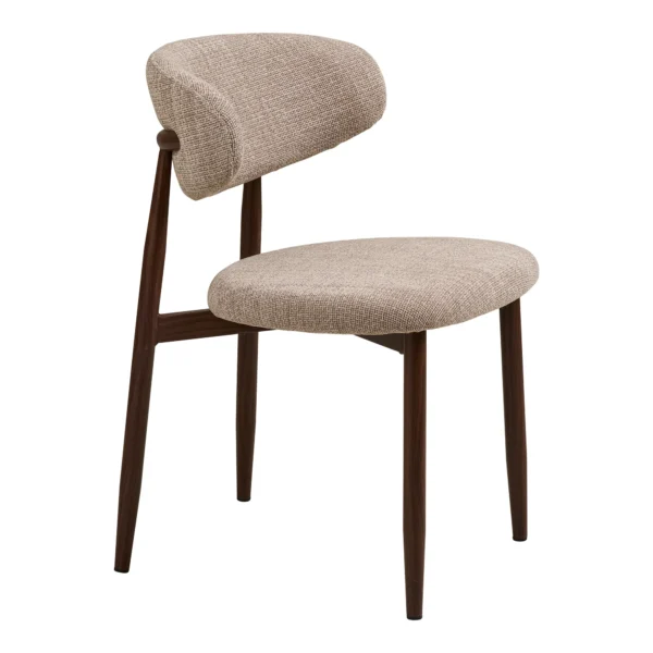 Set 2 scaune dining bej/maro din tesatura Levanto - imagine 4
