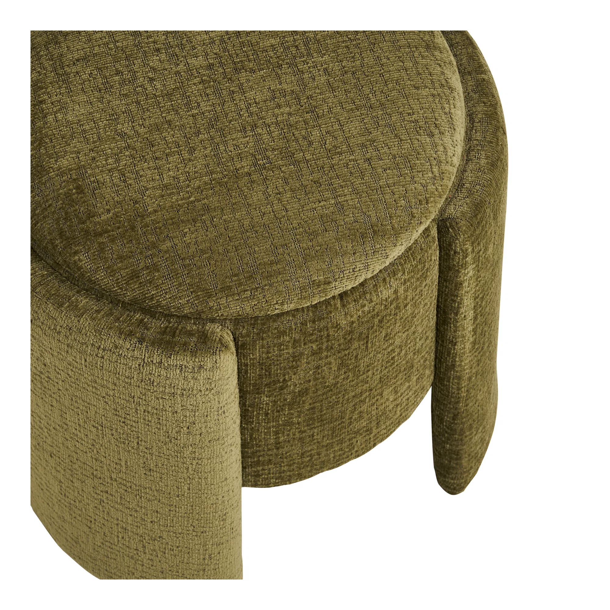 Taburet verde cu spatiu de depozitare din tesatura chenille Walsdorf - imagine 5
