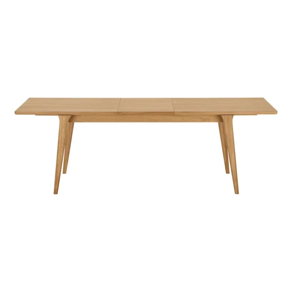 Masa dining extensibila bej natur din MDF si furnir de stejar Darwin - imagine 3