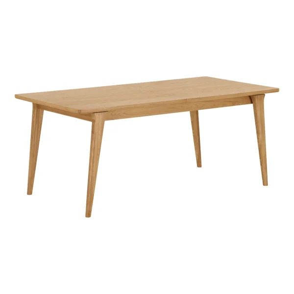 Masa dining extensibila bej natur din MDF si furnir de stejar Darwin - imagine 4