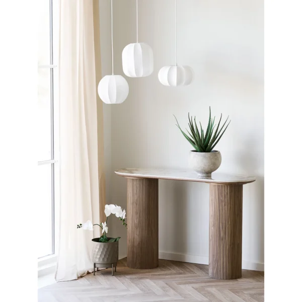 Consola bej/maro din MDF si ceramica Athens - imagine 2
