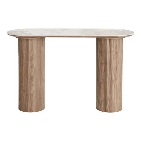 Consola bej/maro din MDF si ceramica Athens - imagine 3