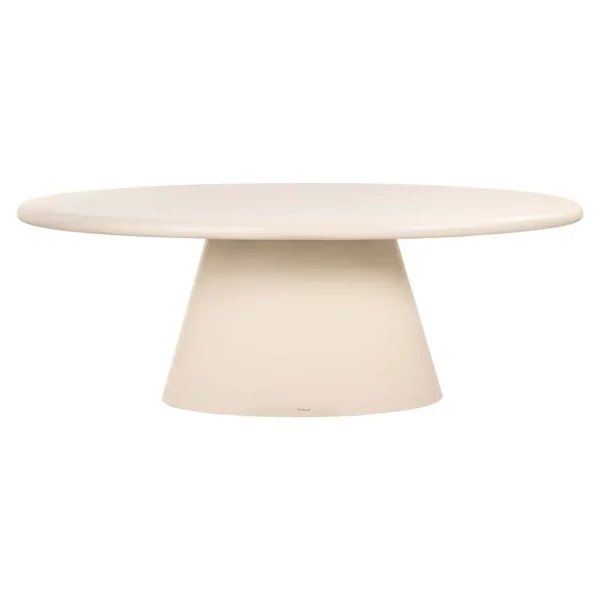 Masa dining ovala crem din acril si beton Bloom